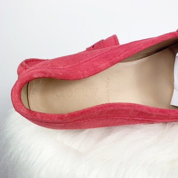J. Crew James Loafers Fuchsia Hot Pink Suede EUC - Picture 6 of 8